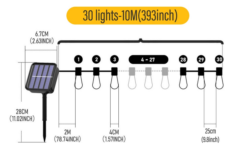 LED Solar String Lights IP65 Waterproof Outdoor Decoration