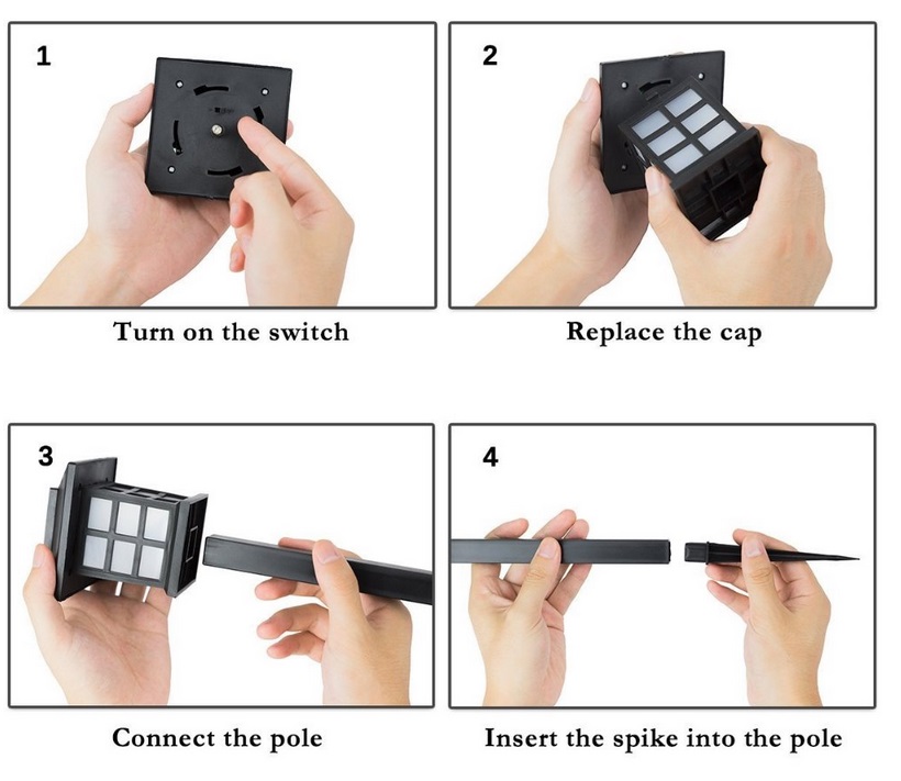 8pcs Led Solar Pathway Lights Waterproof Outdoor Solar Lamp for Garden/Landscape/Yard/Patio/Driveway/Walkway Lighting