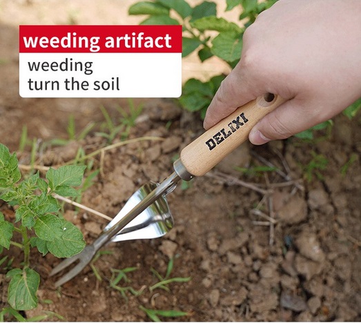 Garden Shovel Rake Spade Set Wooden Handle for Flowers Potted Outdoor Planting Household Plant Garden Tools