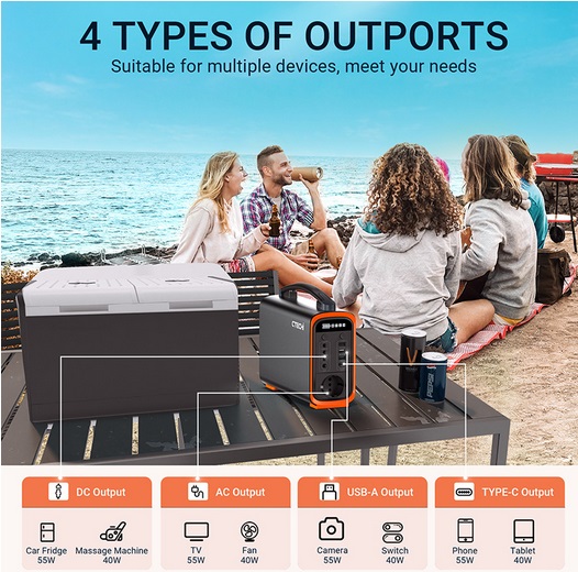 CTECHi Portable Power Station 240 Wh LiFePO4 Solar Generator with 200W Solar Panel Power Supply for Outdoors Travel