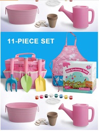 Little Green Thumbs: 11-Piece Pink Kids Gardening Gift Set
